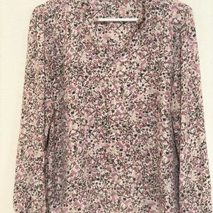 Fitted Pink Long Sleeve Blouse